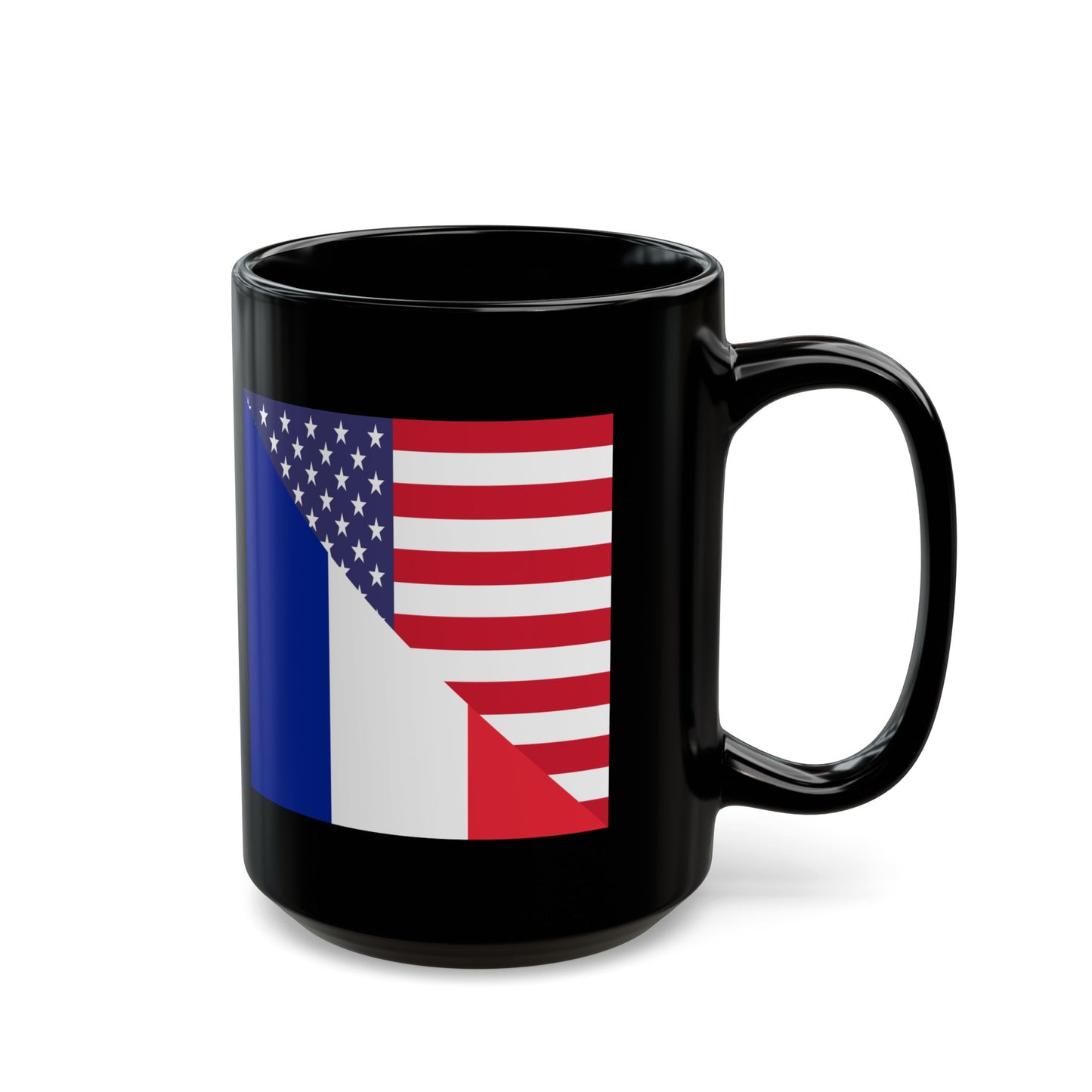 France American Flag French USA Black Mug (11oz, 15oz)