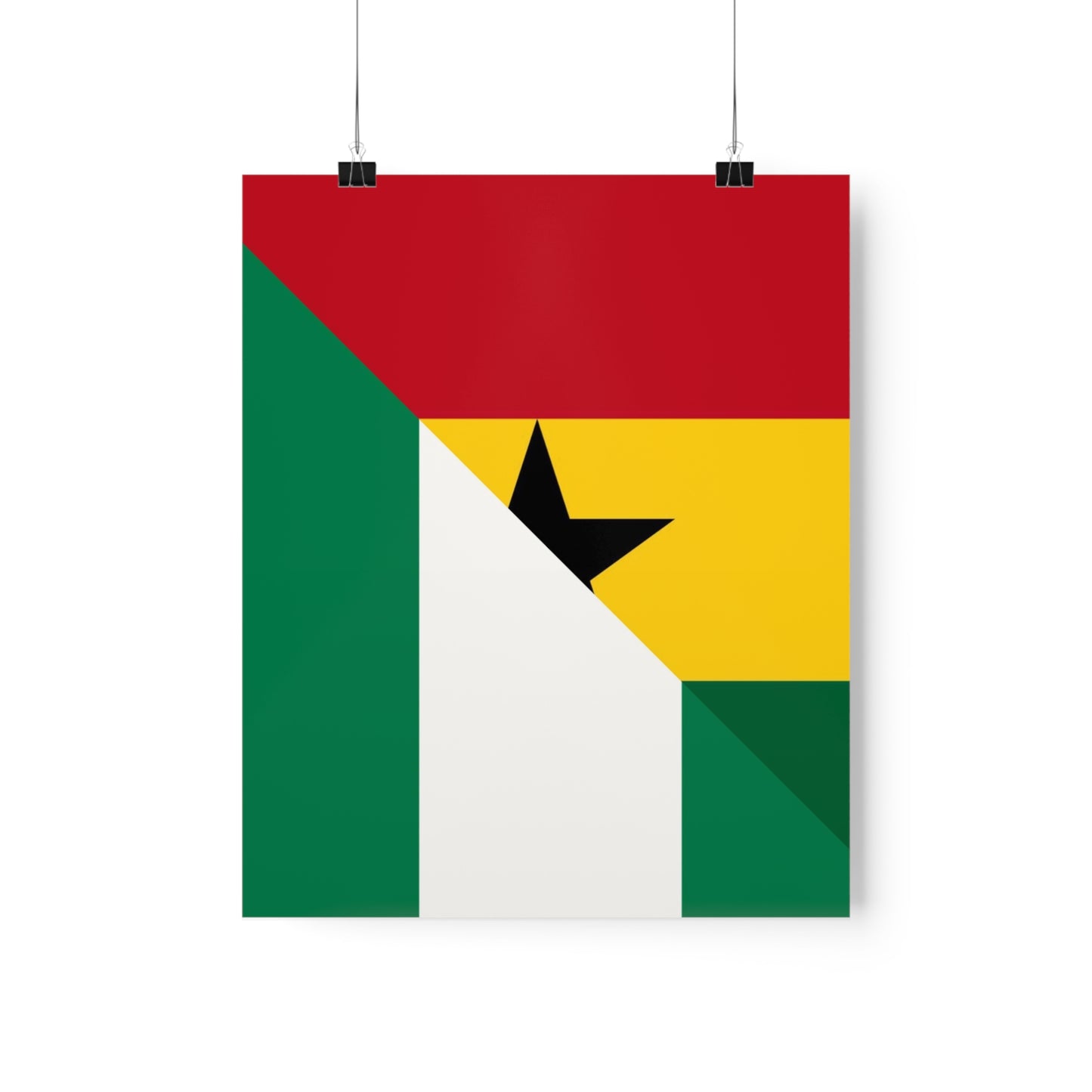 Nigerian Ghanaian Flag Nigeria Ghana Naija Premium Matte Poster