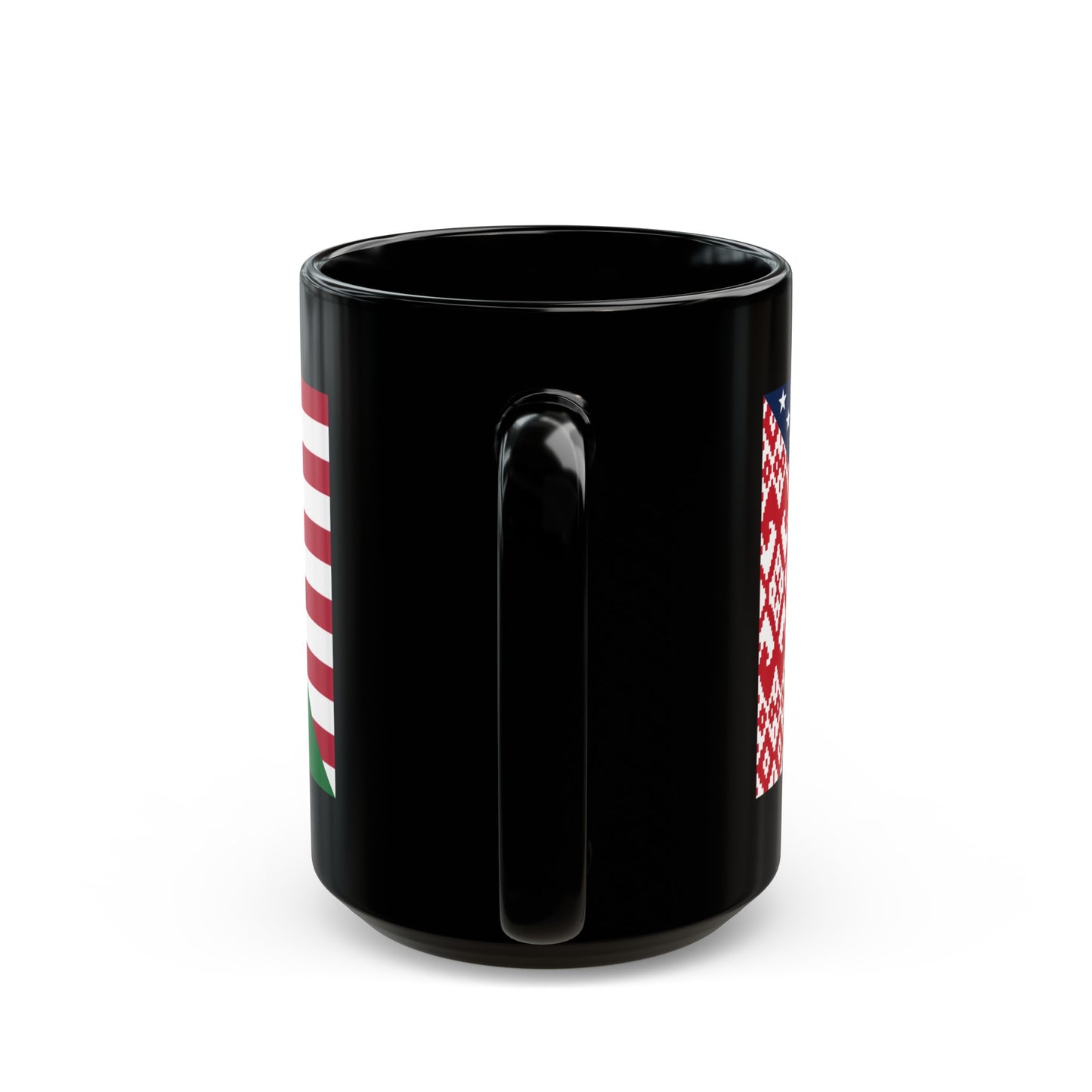 Belarus American Flag Half USA Black Mug (11oz, 15oz)