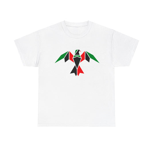 Pan-African Flag Geometric Bird Tee Shirt | Black Flag Men Women Shirt