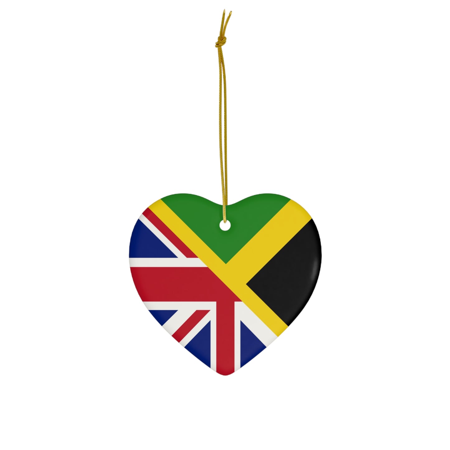 English Jamaican Flag | Half Jamaica England Flag Ceramic Ornament | Christmas Tree Ornaments