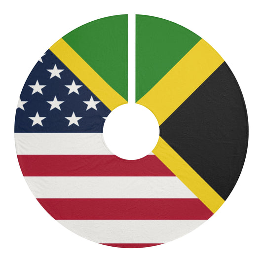 Jamaican American Flag | Jamaica United States Christmas Tree Skirt