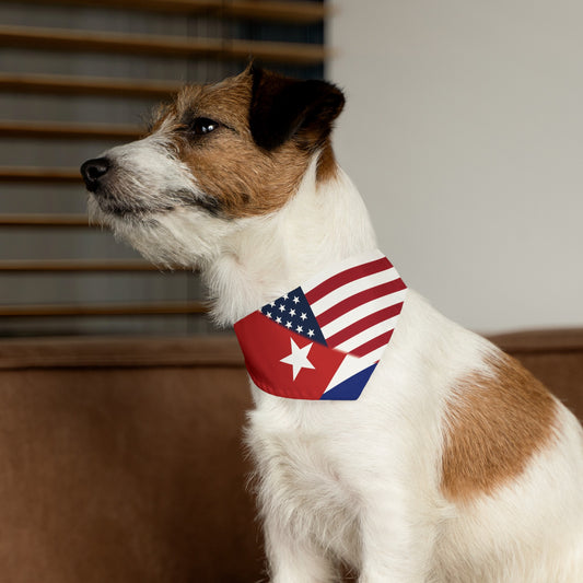 Cuba America Flag Bandana Collar | USA Half Cuban Pet Dog Cat Animal Ships from US