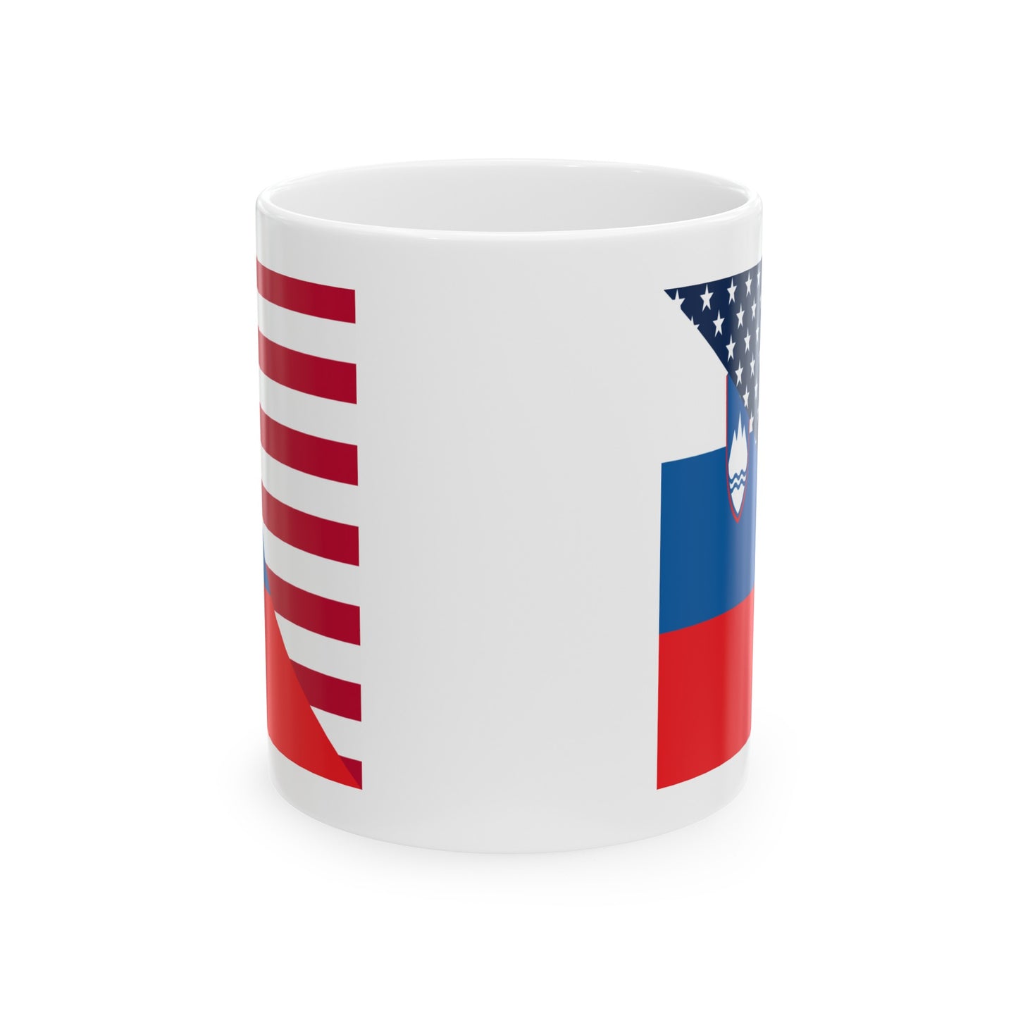 Slovenia American Flag Half Slovenian USA Ceramic Mug 11oz, 15oz Cup