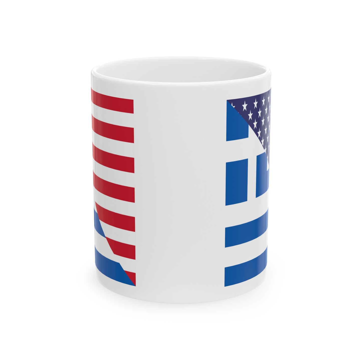 Greek American Flag Half Greece USA Ceramic Mug 11oz, 15oz Cup