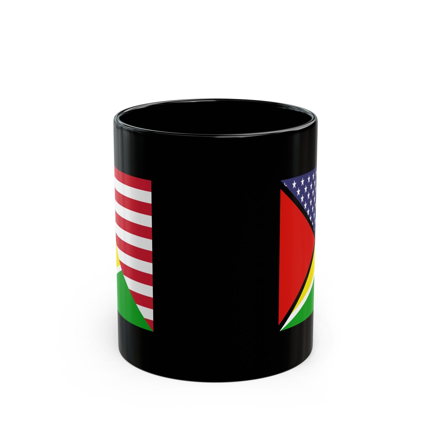 Guyana American Flag Half Guyanese USA Black Mug (11oz, 15oz)