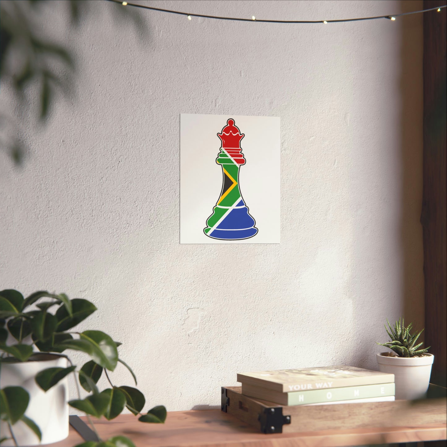 South African Queen Flag Chess Piece SA Premium Matte Poster