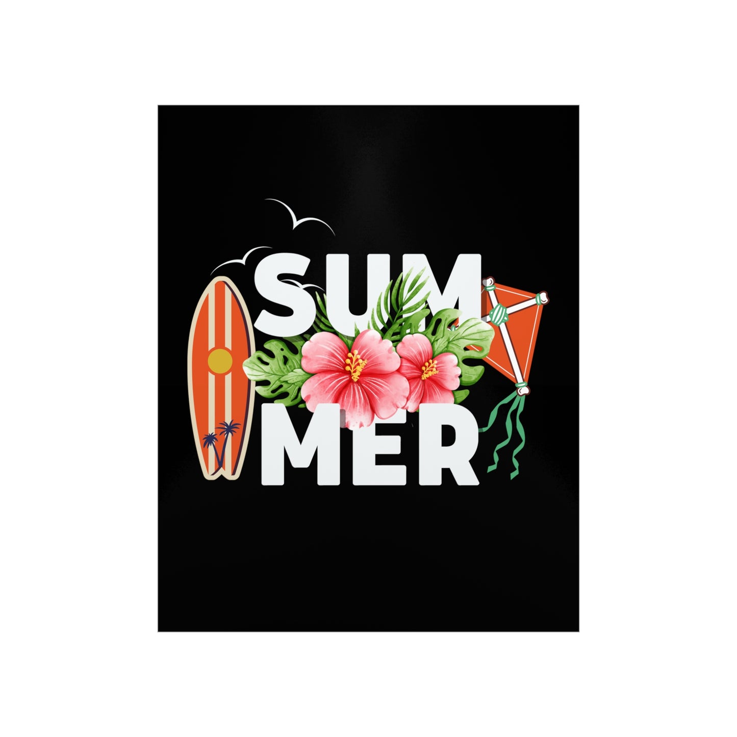 Summer Surfboard and Kite 2 Premium Matte Poster