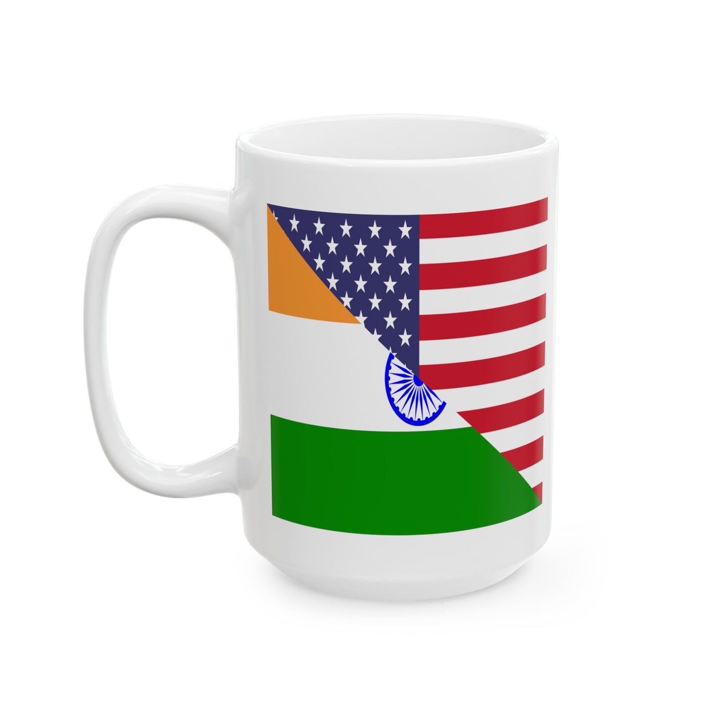 Indian American Flag Half India USA Ceramic Mug 11oz, 15oz Cup