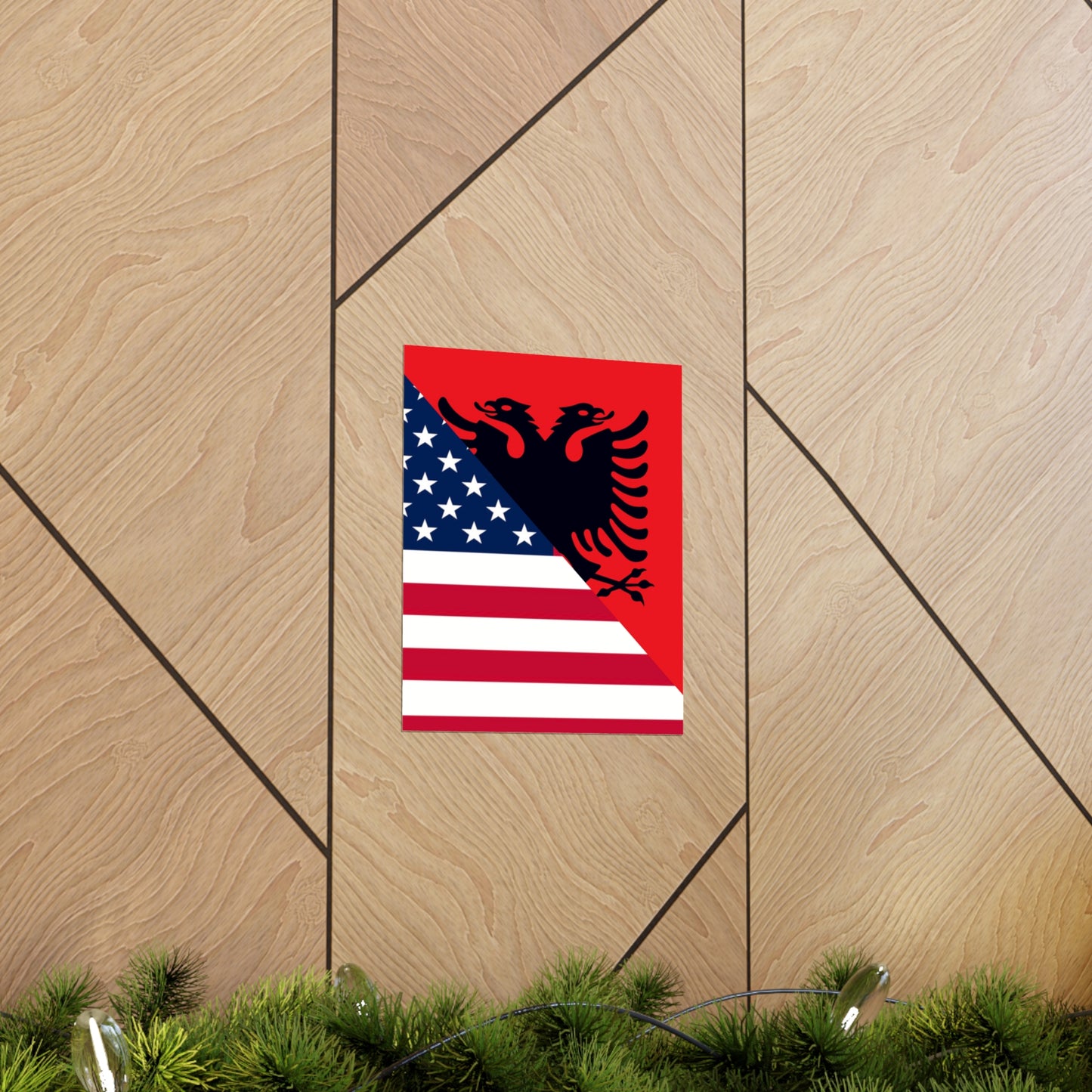 Albanian American Flag Albania USA Premium Matte Poster