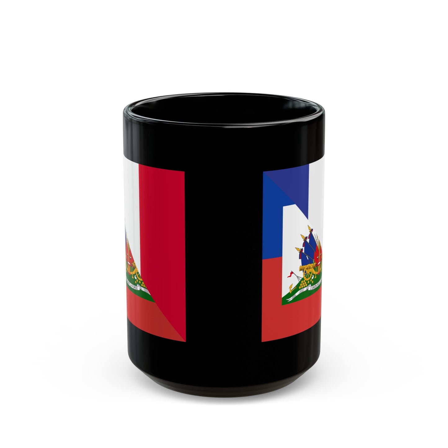 Haitian French Flag Half Haiti France Black Mug (11oz, 15oz)