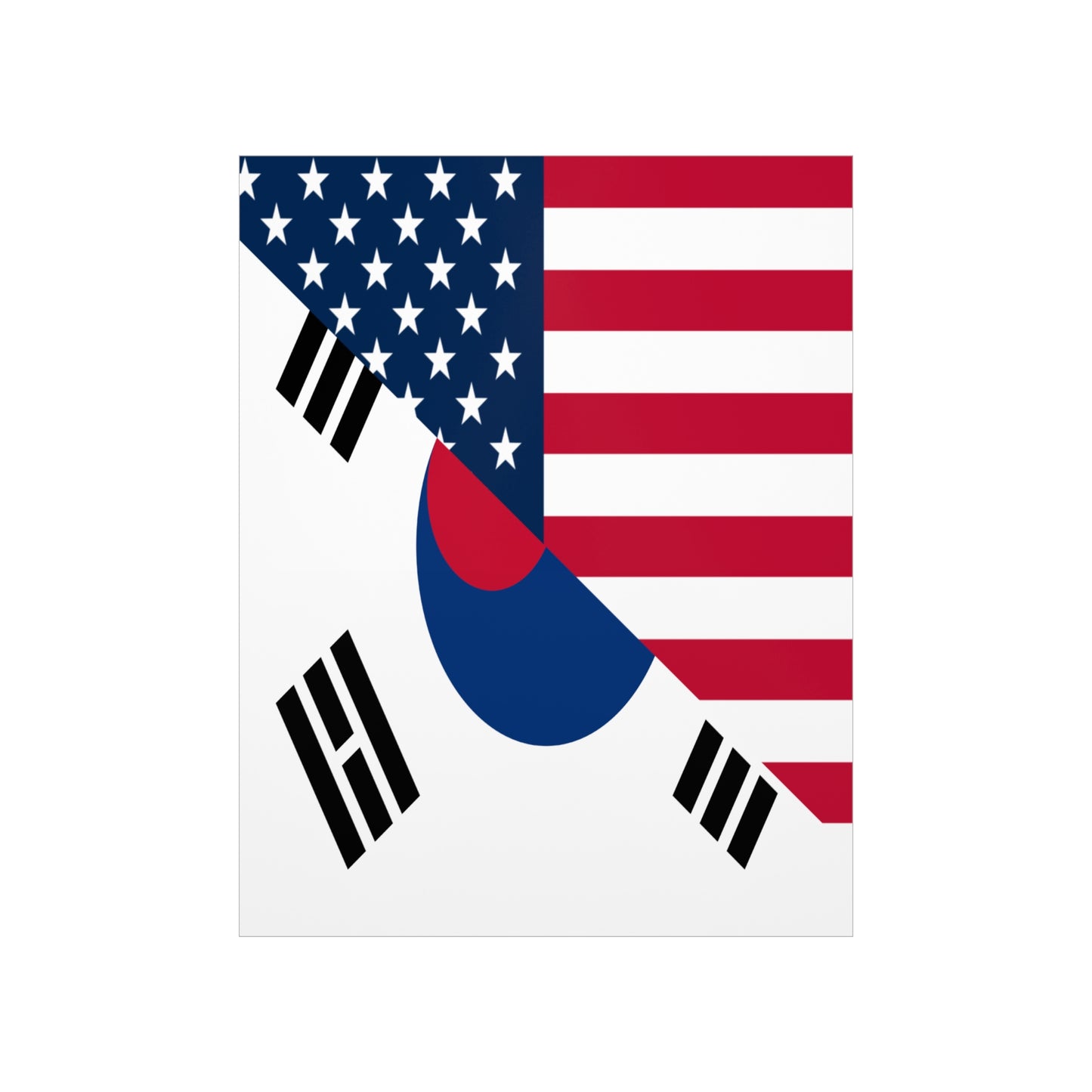 South Korean American Flag Half South Korea USA Premium Matte Poster