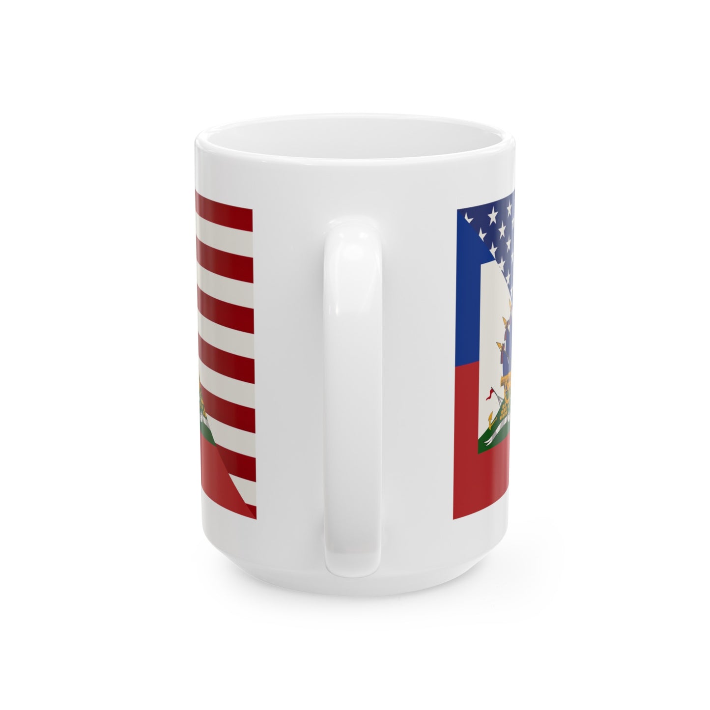 Haiti America Flag | Half Haitian American Flag Ayiti Ceramic Mug 11oz, 15oz Cup