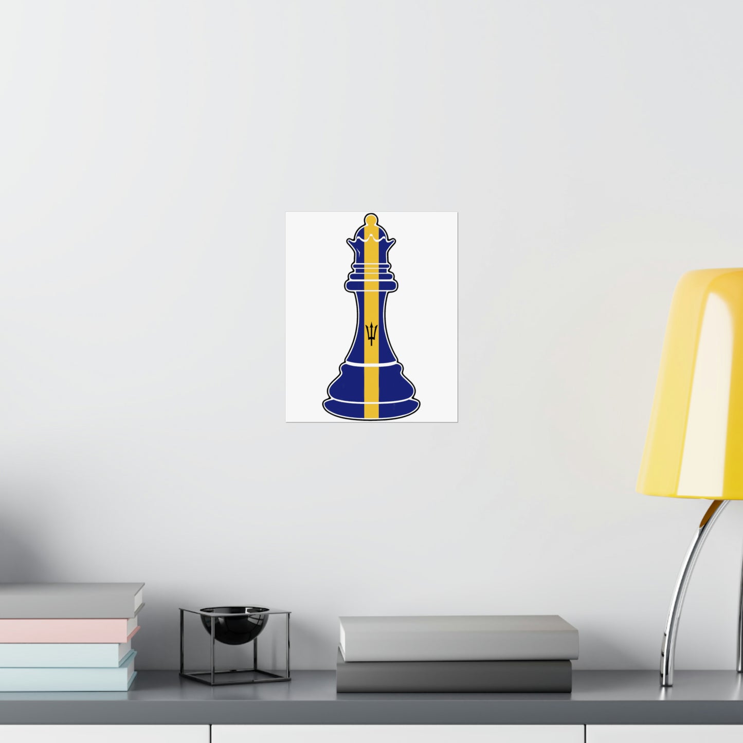 Bajan Queen Flag Chess Piece Barbados Premium Matte Poster