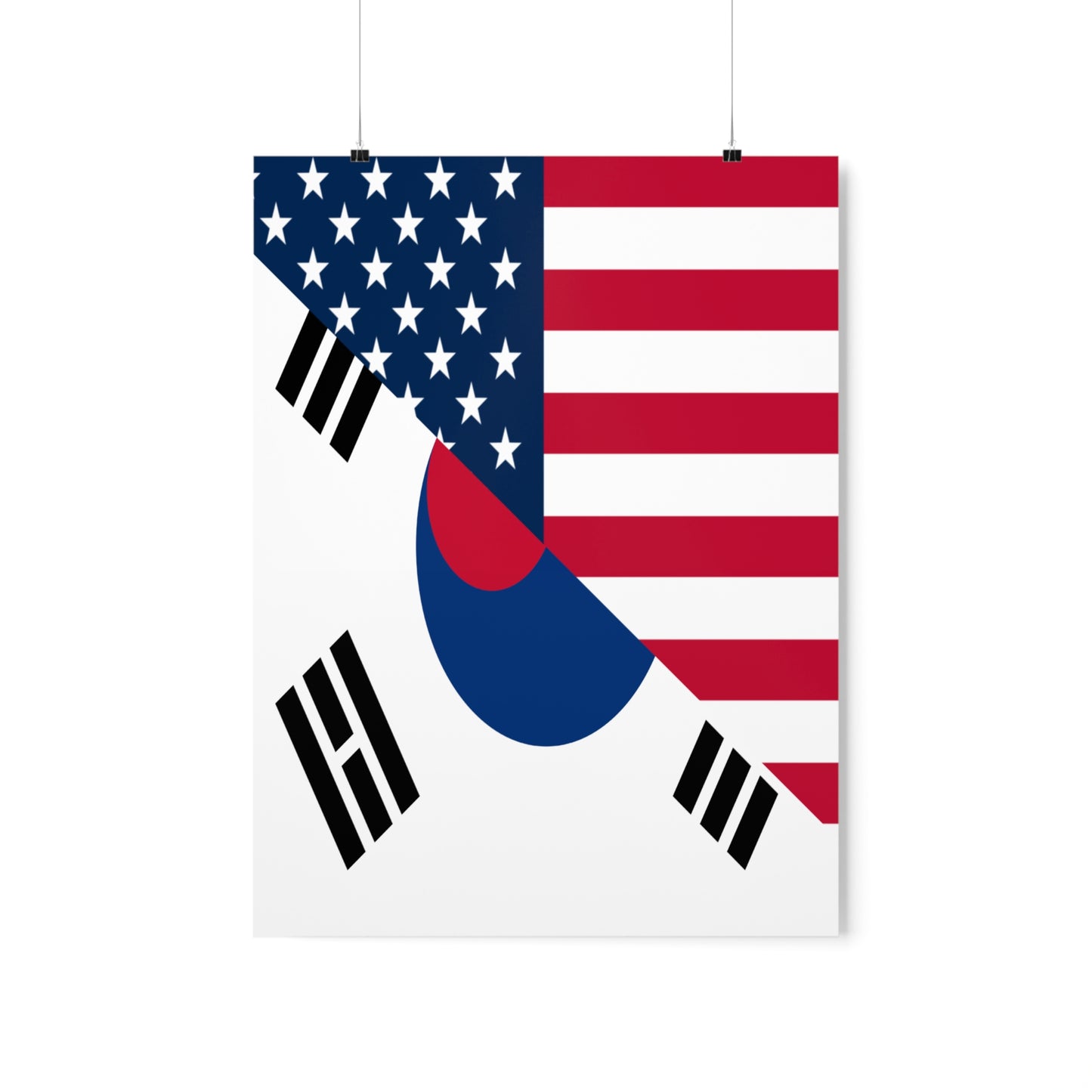 South Korean American Flag Half South Korea USA Premium Matte Poster