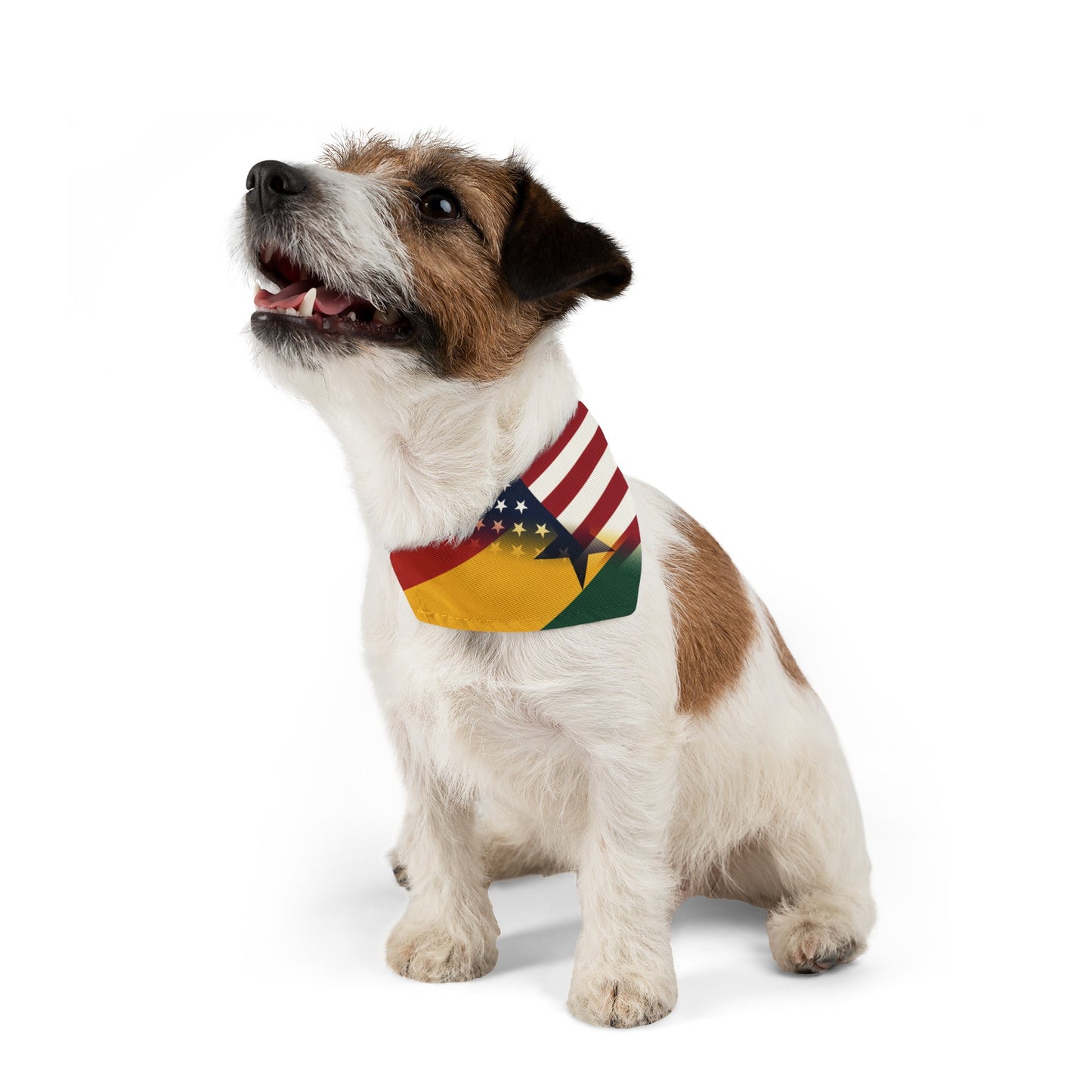 Half Ghanaian American Flag Pet Bandana Collar | USA US Ghana Dog Cat