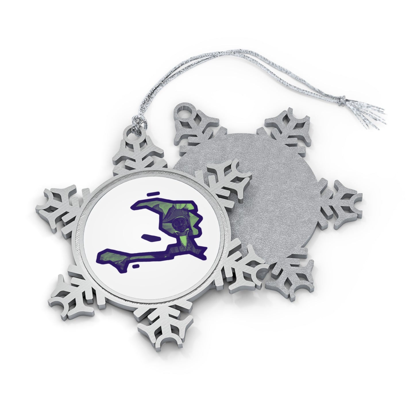 Haitian Dessalines Island | Haiti Ayiti Pewter Snowflake Ornament