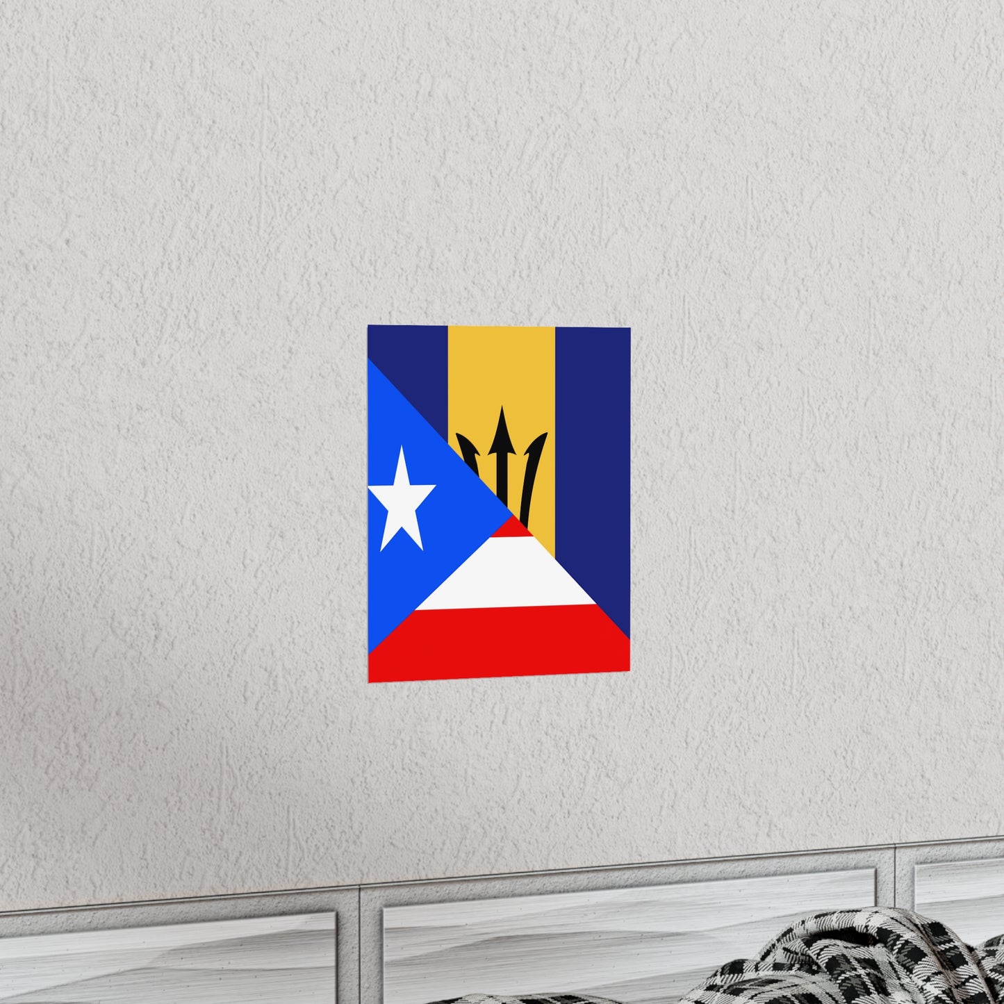 Bajan Puerto Rican Flag Puerto Rico Barbados Premium Matte Poster