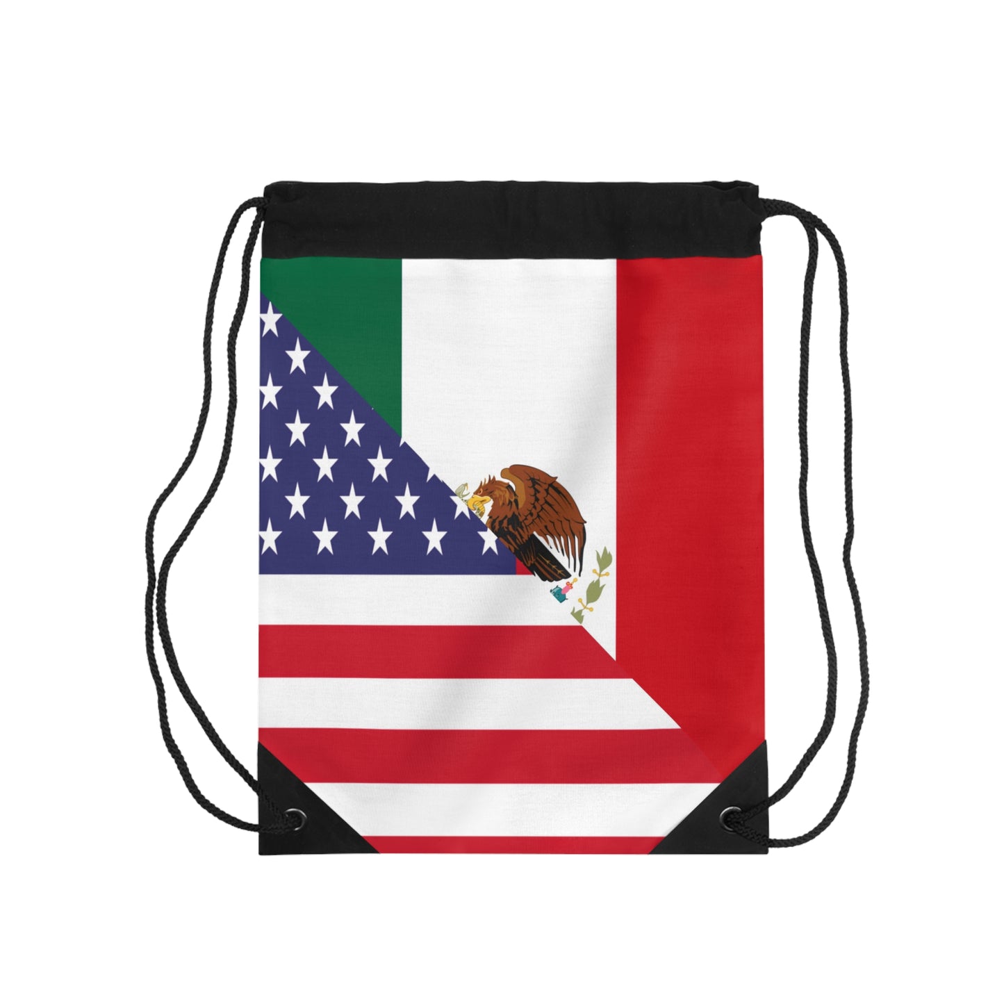 Mexican American Flag Mexico USA Drawstring Bag