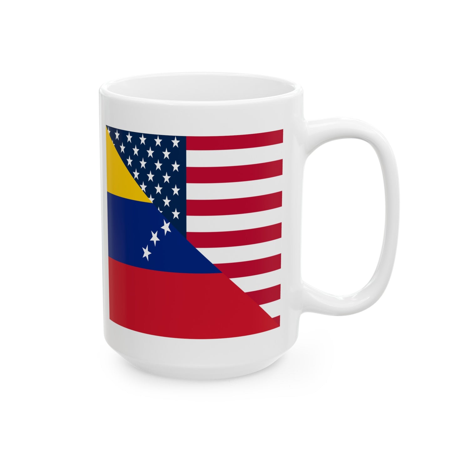 Venezuela American Flag Half Venezuelan USA Ceramic Mug 11oz, 15oz Cup