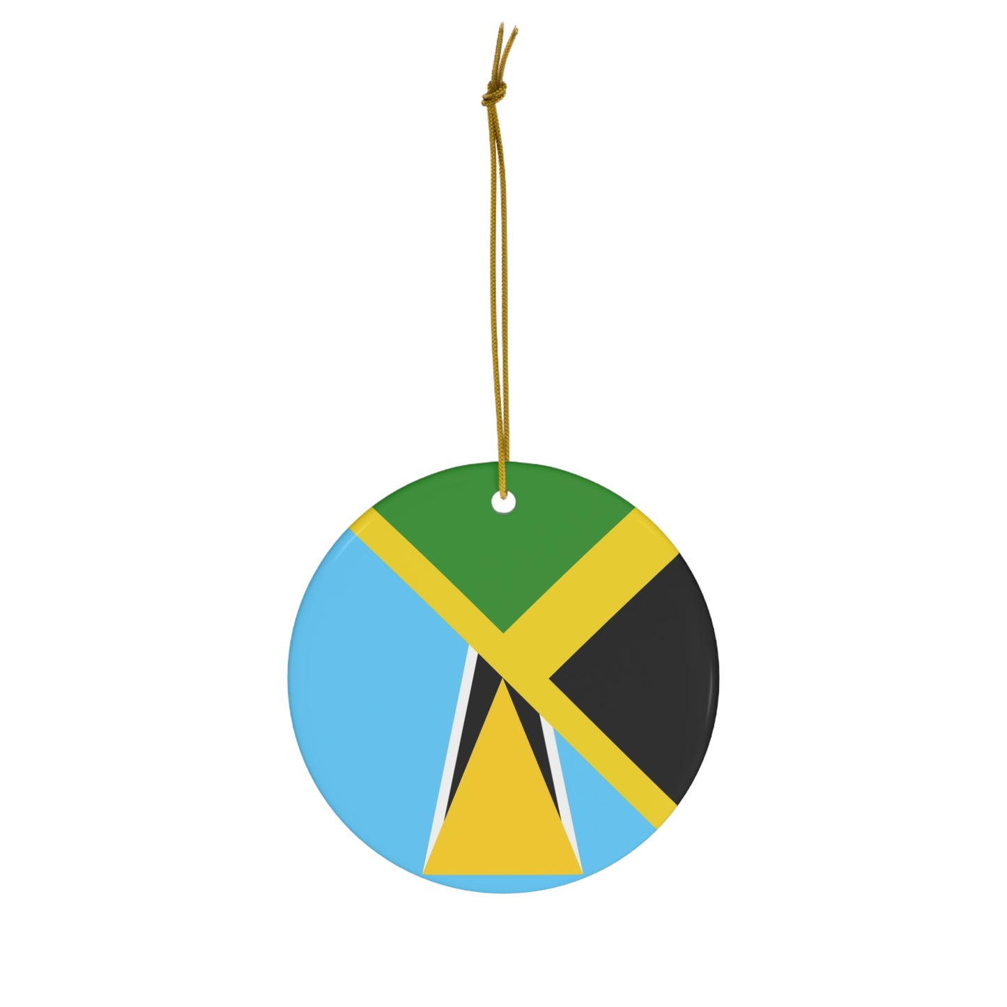 Jamaica St Lucia Flag Jamaican Ceramic Ornament | Christmas Tree Ornaments