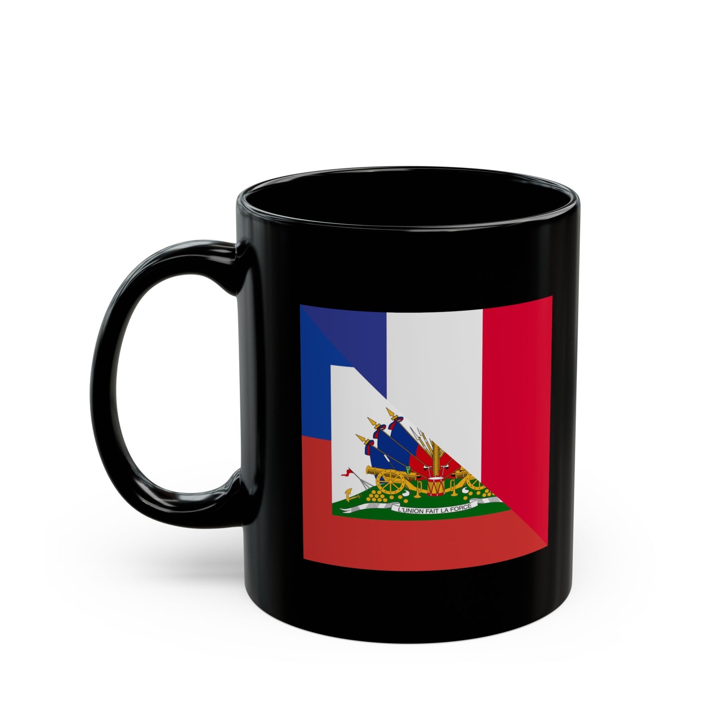 Haitian French Flag Half Haiti France Black Mug (11oz, 15oz)