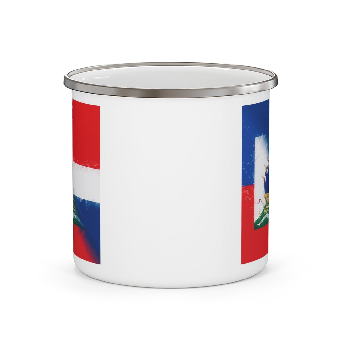 Haiti Dominican Republic Flag | Hispaniola DR Half Haitian Dominican Flag 12oz Enamel Mug