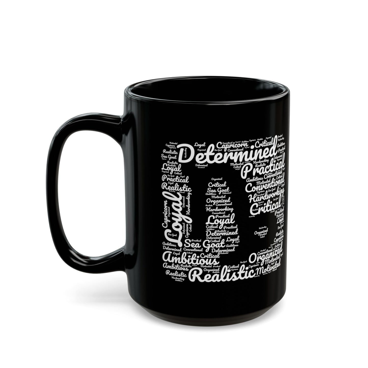 Capricorn Zodiac Sign Astrology White Black Mug (11oz, 15oz)