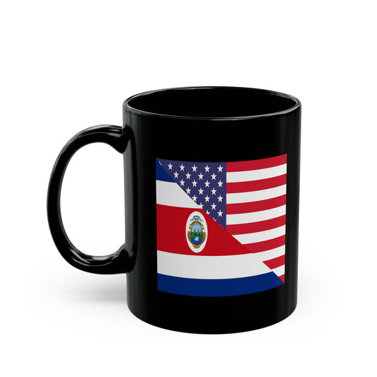 Costa Rican American Flag USA Black Mug (11oz, 15oz)