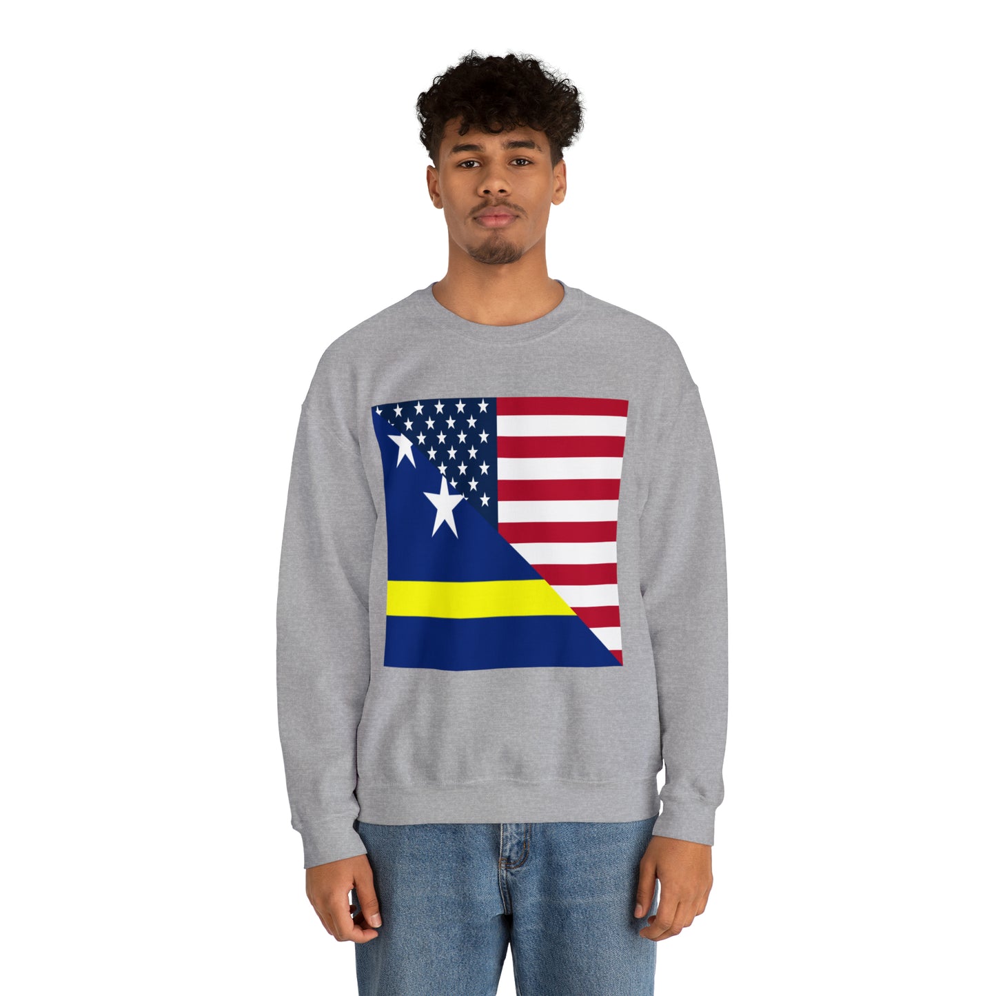 Curacao American Flag Half Curacaoan USA Unisex Sweatshirt