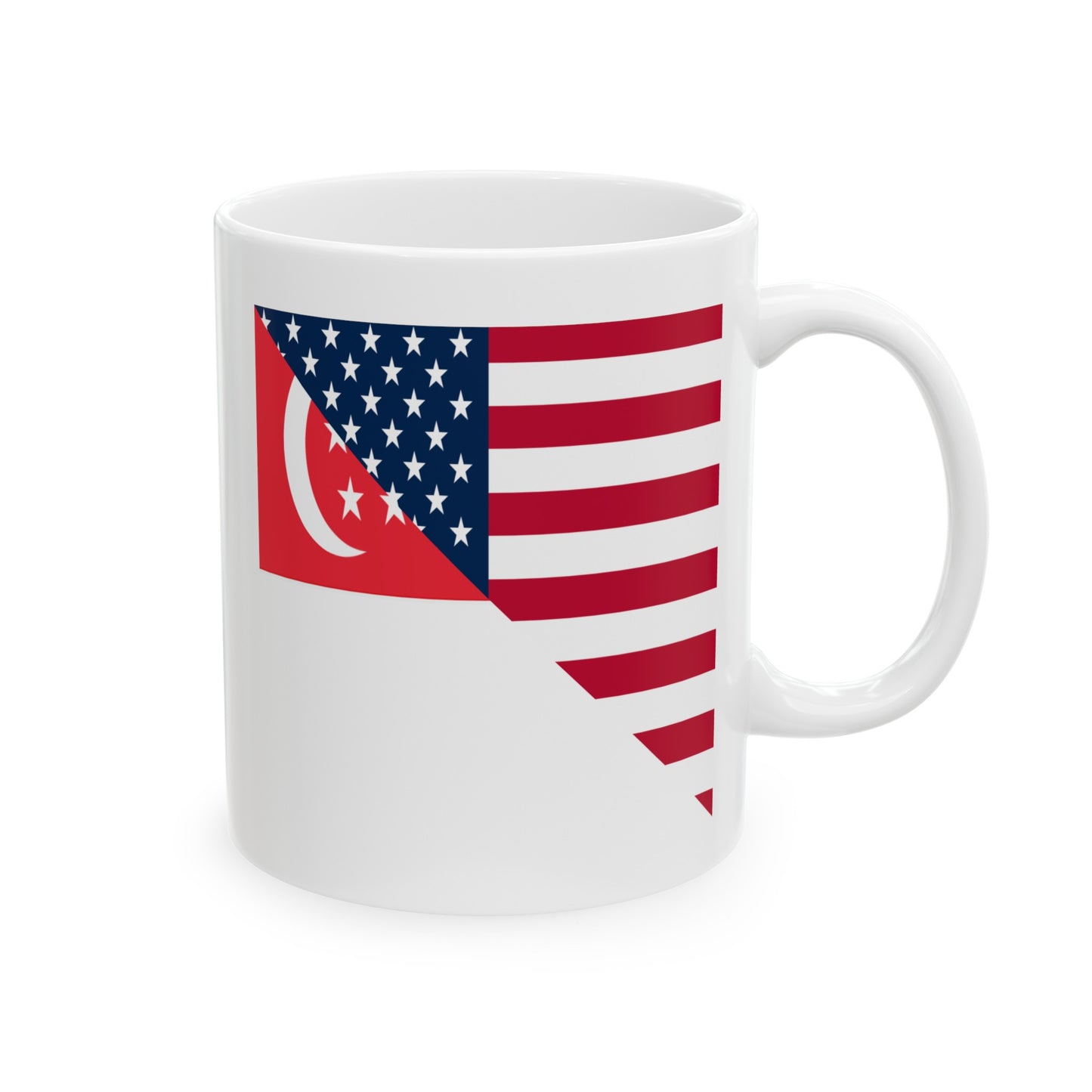 Singapore American Flag Half Singaporean USA Ceramic Mug 11oz, 15oz Cup