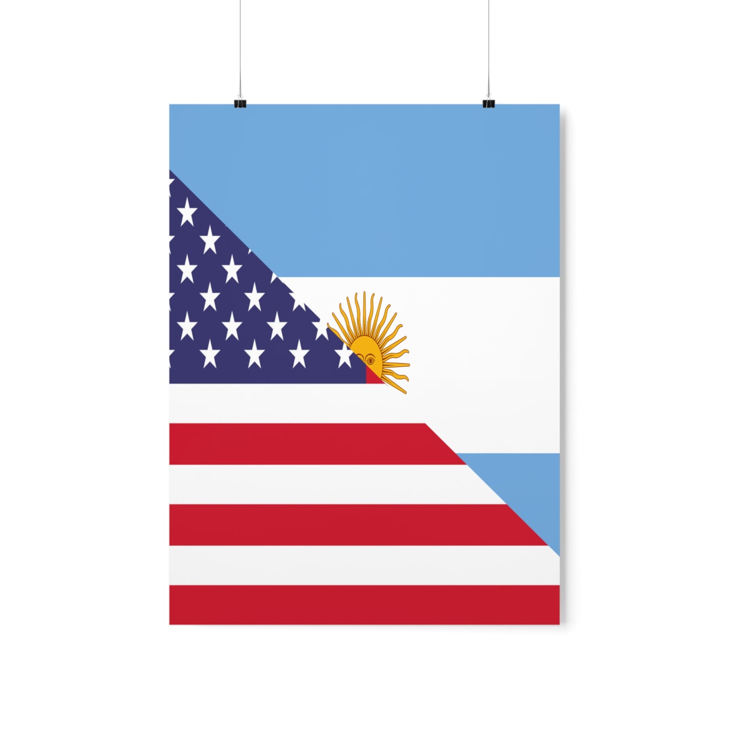 Argentina American Flag Argentinian USA Half Premium Matte Poster