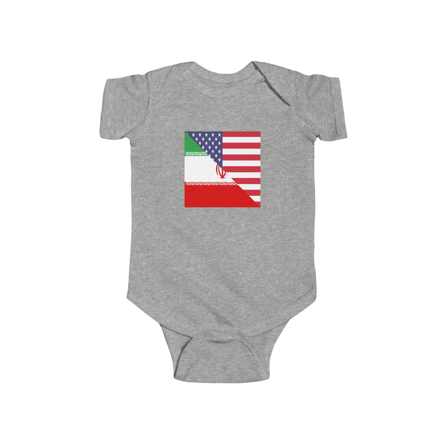 Iranian American Flag Baby Bodysuit | Unisex Iran USA Newborn Boy Girl