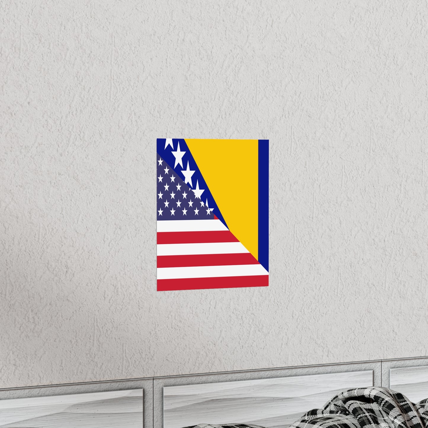 Bosnia Herzegovina American Flag Premium Matte Poster