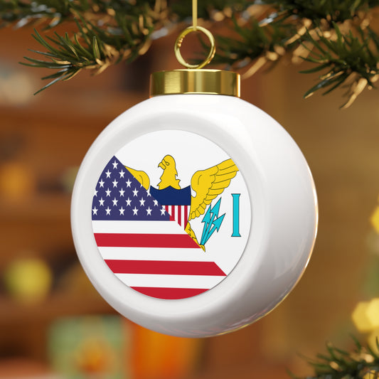 Virgin Islands American Flag Virgin Islander Christmas Tree Ball Ornament