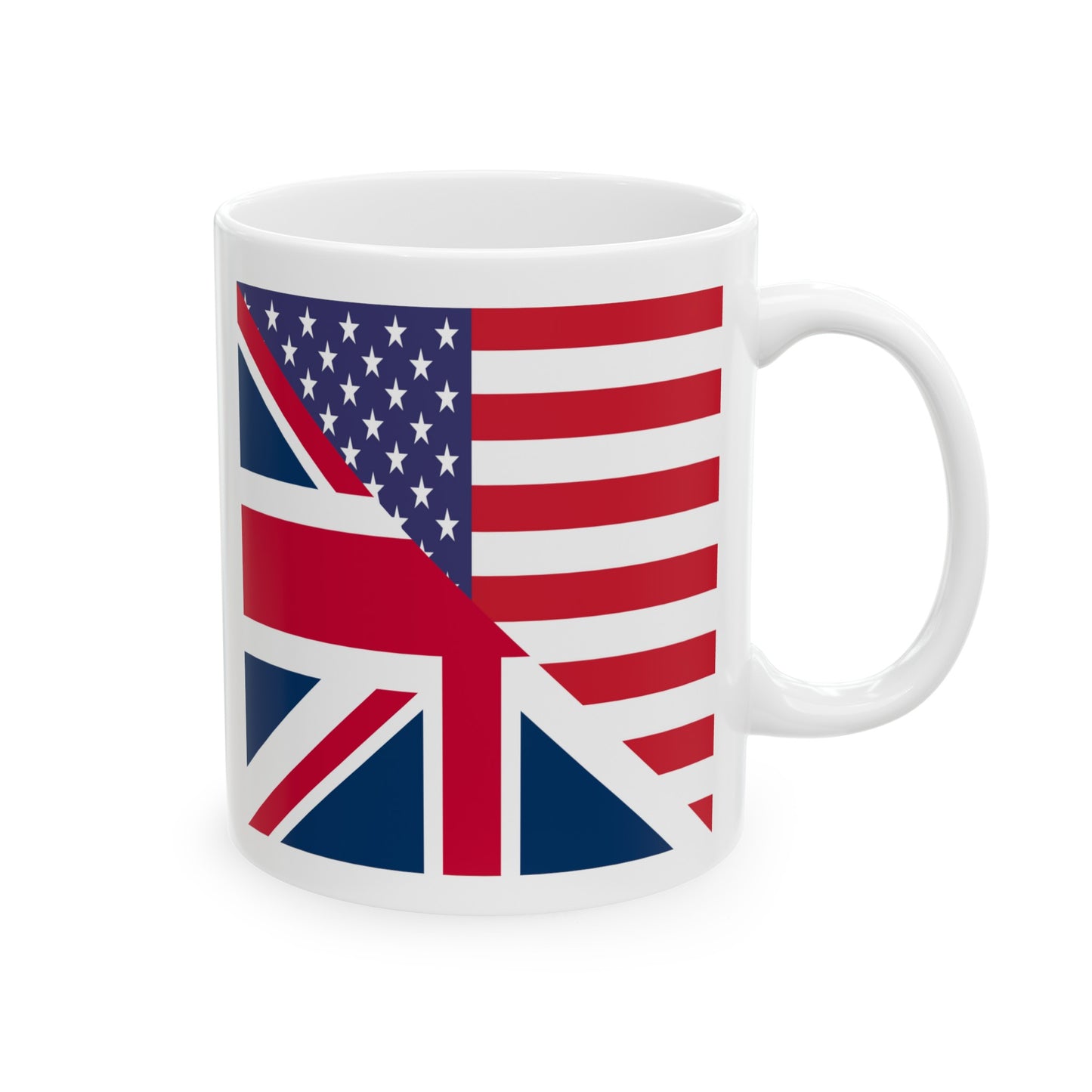 English American Flag United Kingdom USA Ceramic Mug 11oz, 15oz Cup