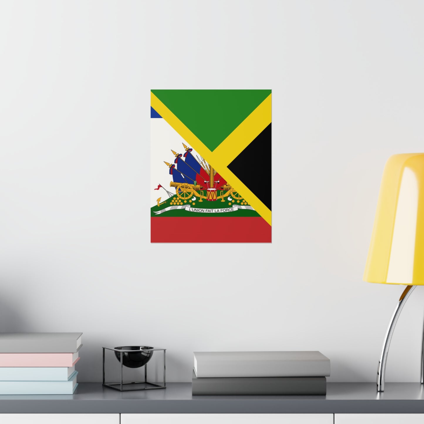 Haitian Jamaican Flag | Half Jamaica Haiti Premium Matte Poster