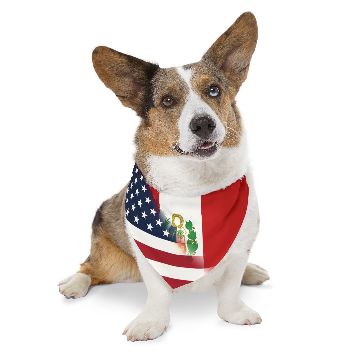 Peru America Flag Pet Bandana Collar | USA Peruvian Dog Cat Animal