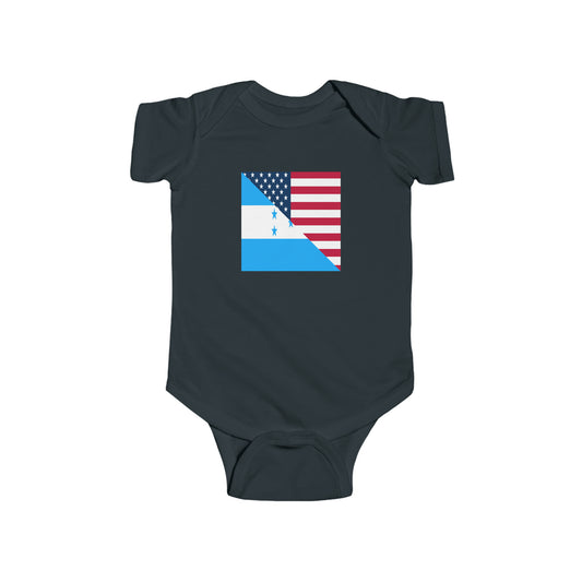 Honduras American Flag Half Honduran USA Baby Bodysuit | Newborn Boy Girl