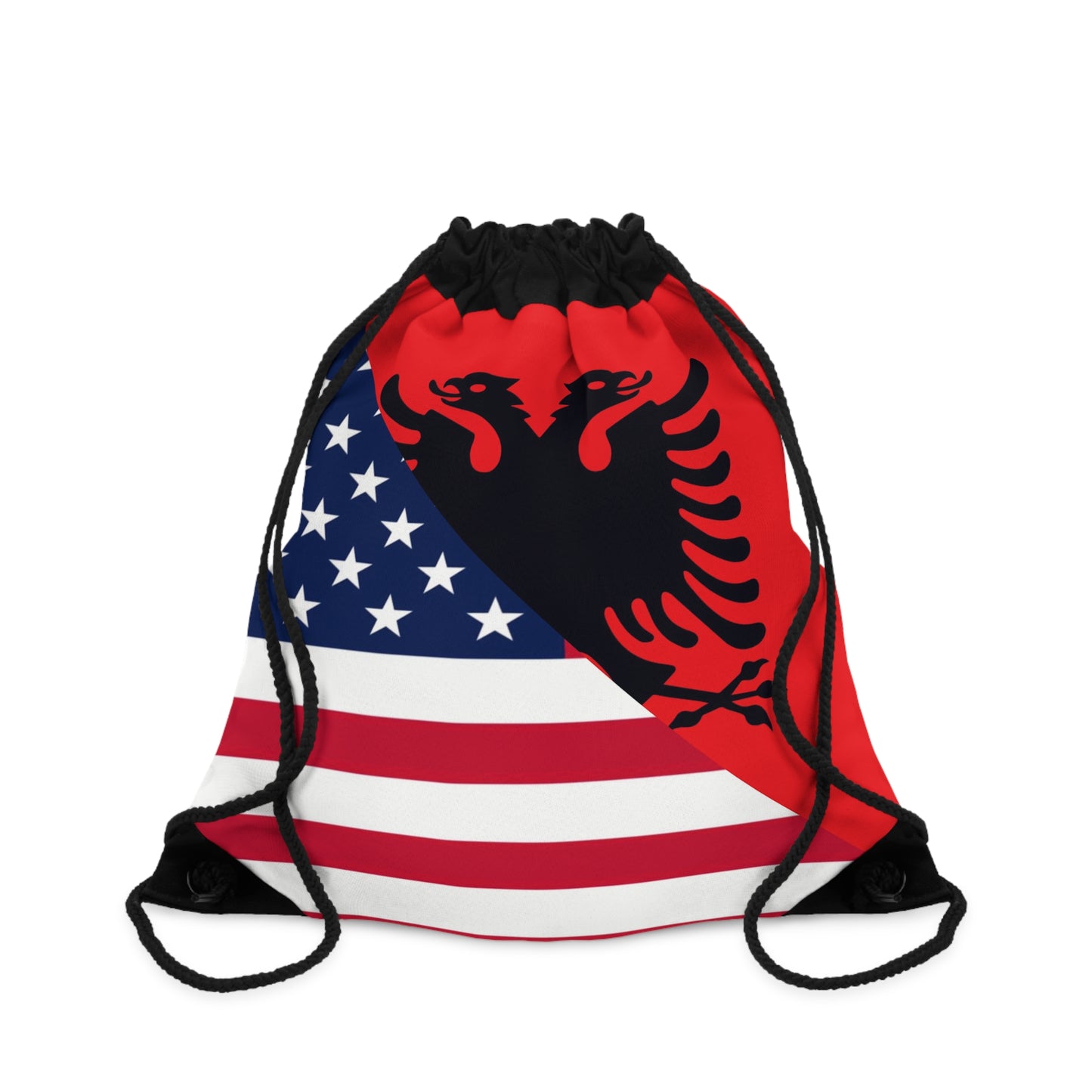 Albanian American Flag Albania USA Drawstring Bag