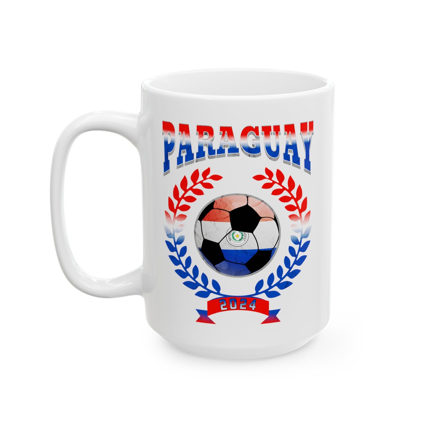 Paraguay 2024 Soccer Football Championship Games Paraguayan Team Ceramic Mug 11oz, 15oz Cup