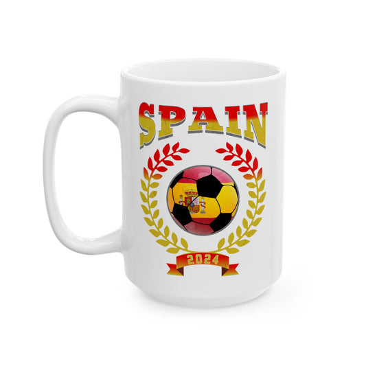 Spain 2024 Soccer Football Championship Games Spanish Team Ceramic Mug 11oz, 15oz Cup