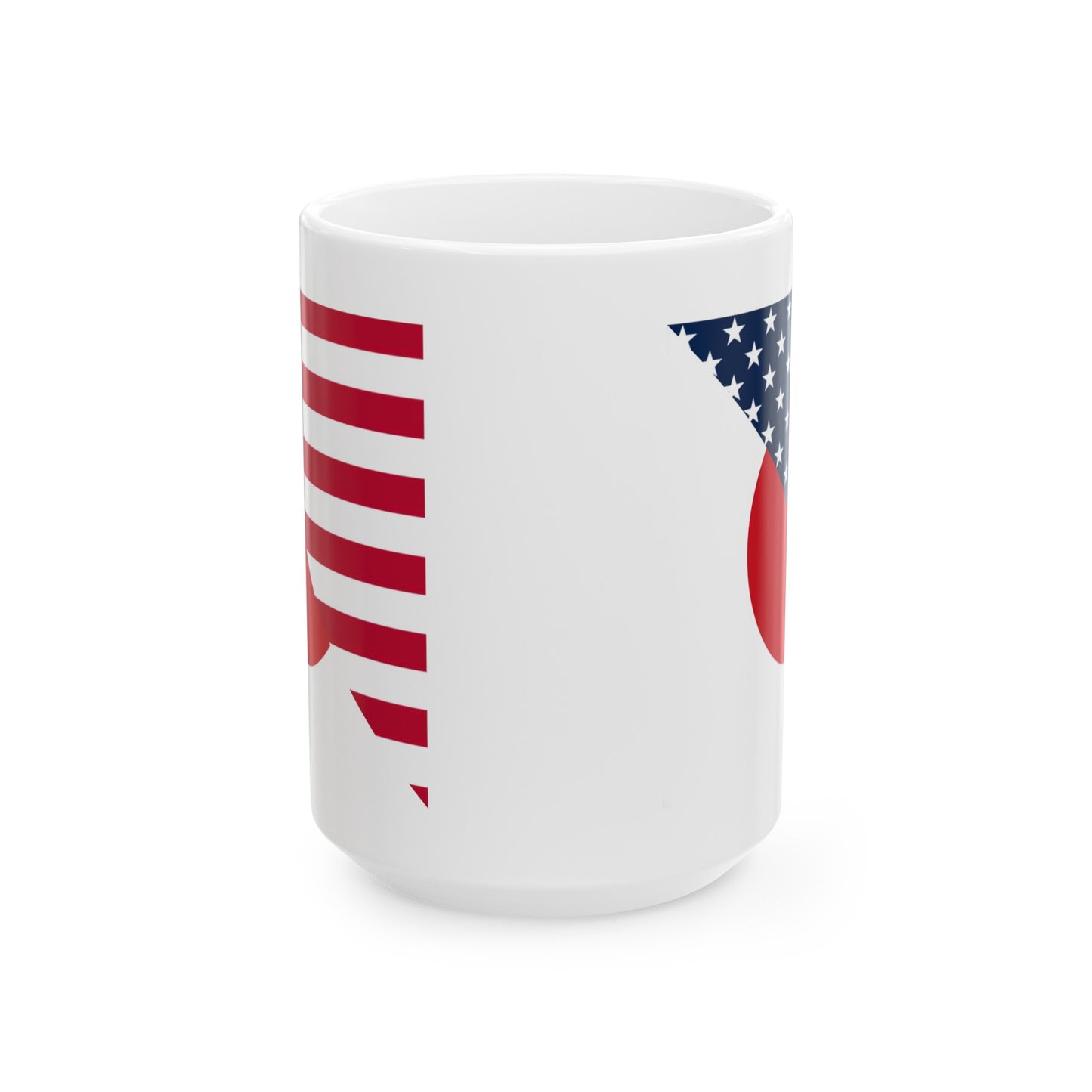 Japan America Flag | Half Japanese USA Flag Ceramic Mug 11oz, 15oz Cup