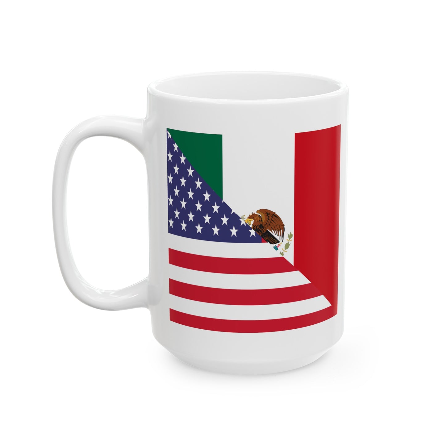 Mexico America Flag | Half US Mexican Ceramic Mug 11oz, 15oz Cup