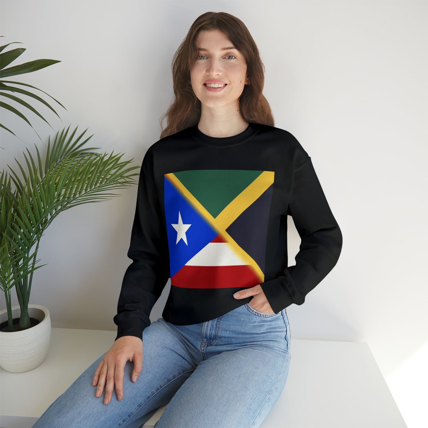 Jamaica Puerto Rico Flag | Jamaican PR Flag Unisex Sweatshirt