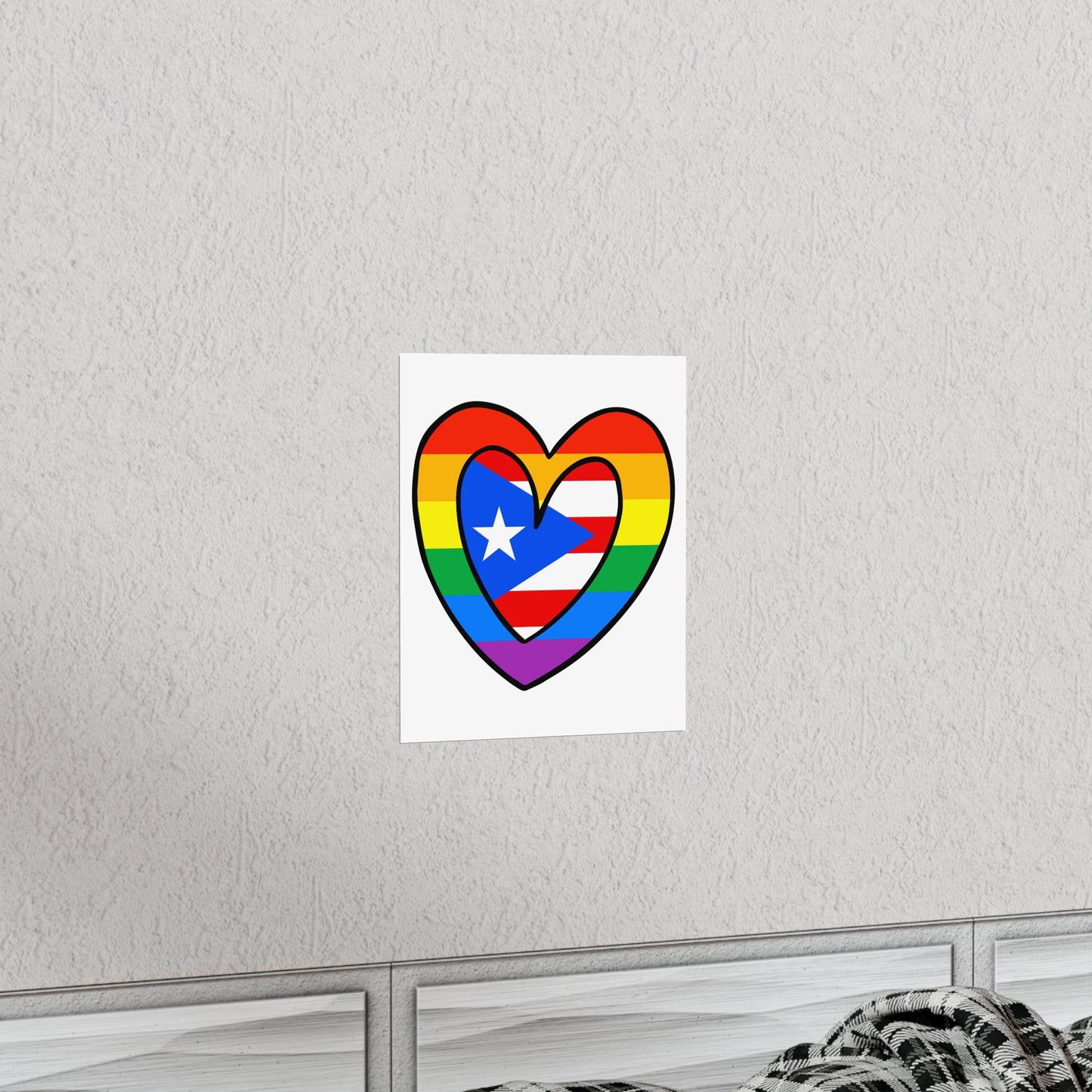 Puerto Rican Rainbow Flag Heart PR Pride Parade Premium Matte Poster