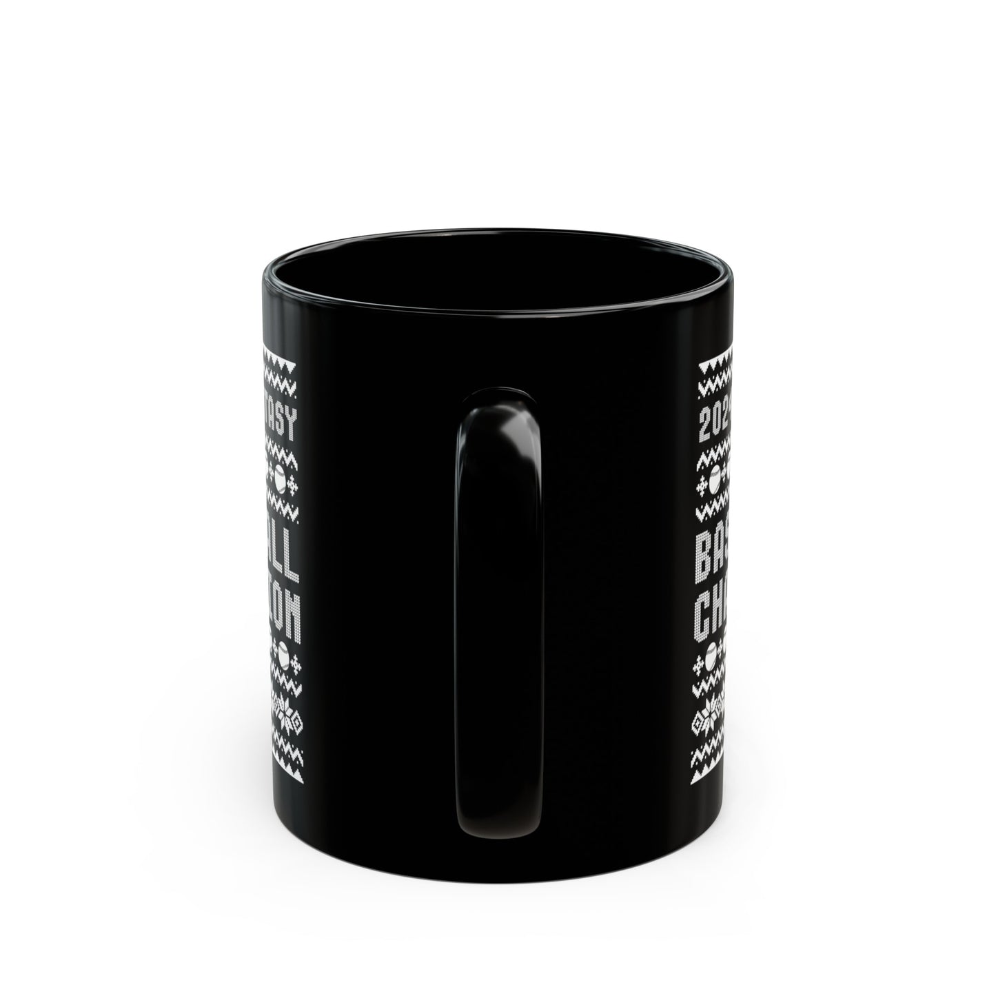 2024 Fantasy Baseball Champ Ugly Christmas Black Mug (11oz, 15oz)