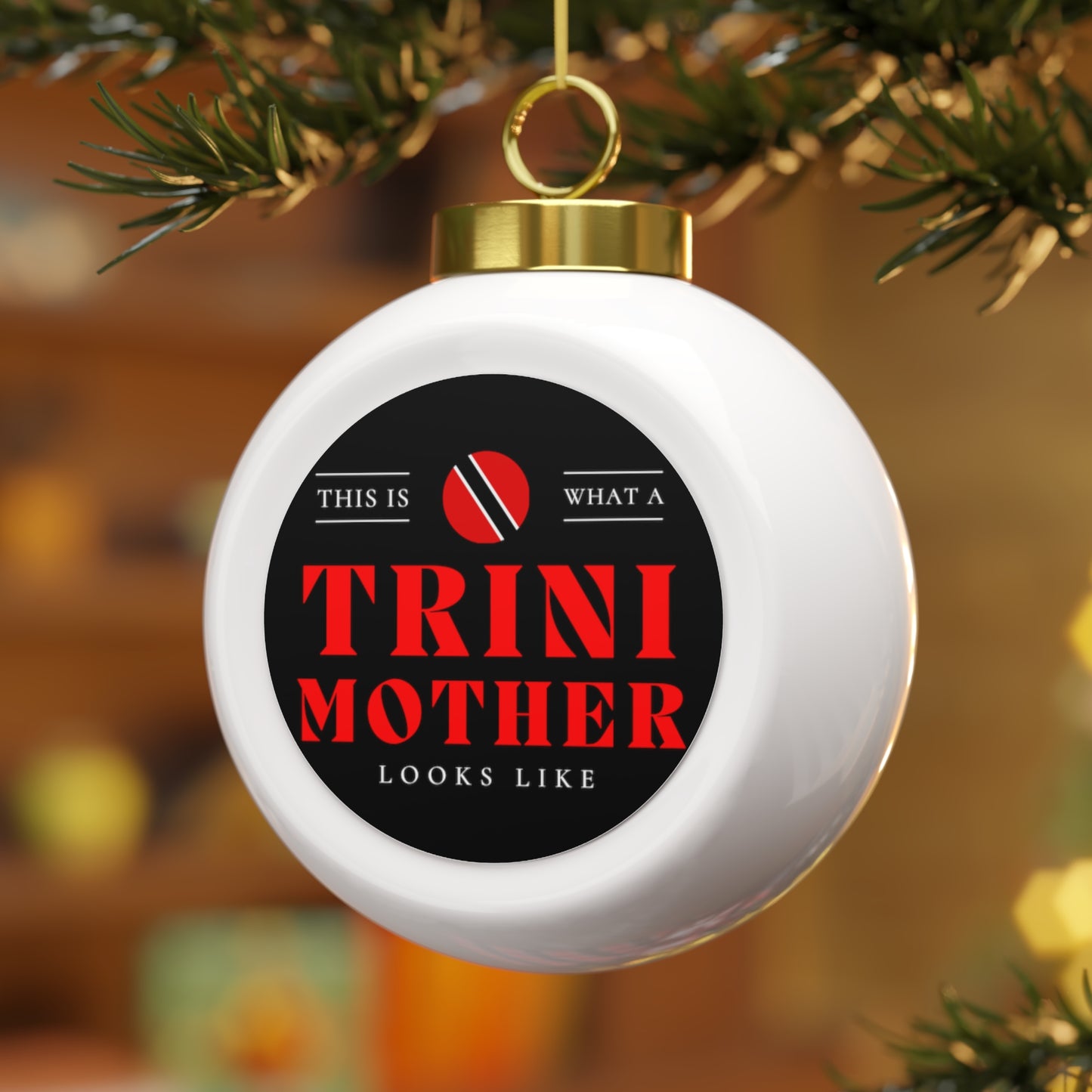 Trini Mom Looks Like Trinidad Mother Christmas Tree Ball Ornament