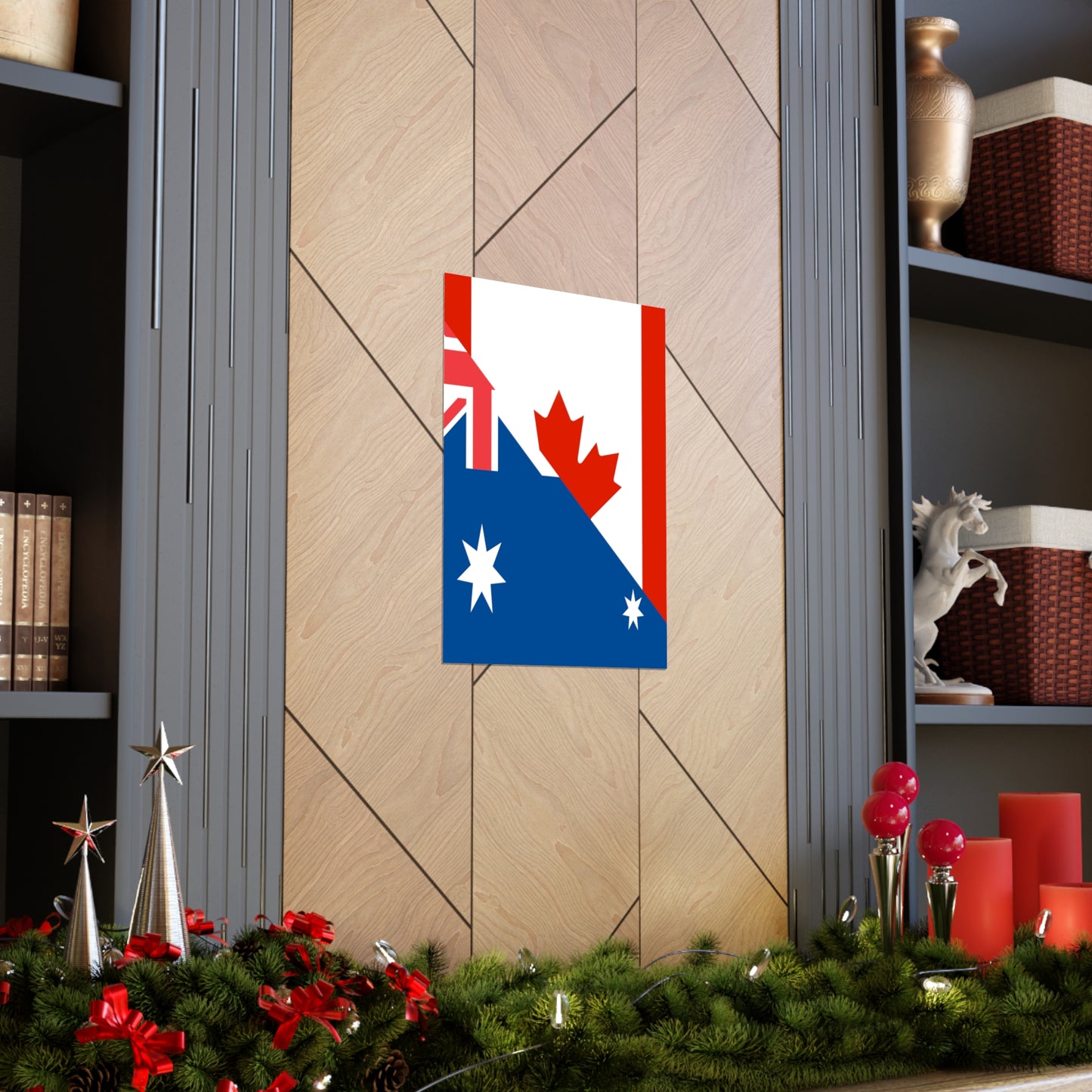 Australian Canadian Flag Half Australia Canada Premium Matte Poster