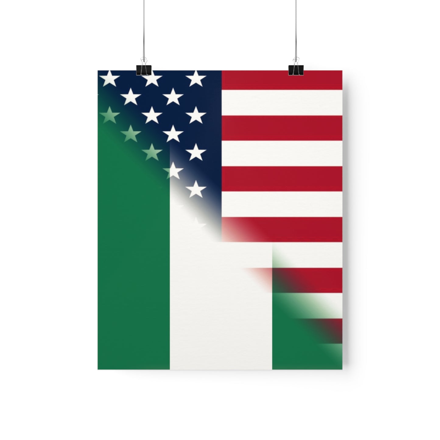 Nigerian American Flag Half Naija USA African Premium Matte Poster